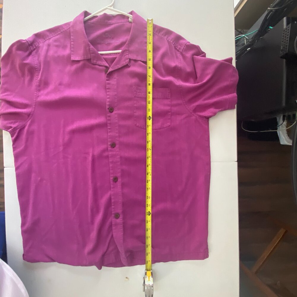 Tommy Bahama Shirt Mens XL Purple Short Sleeve Button Down Shirt - Picture 6 of 6